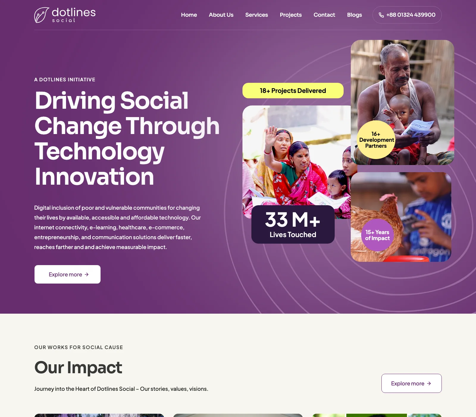 Dotlines Social website