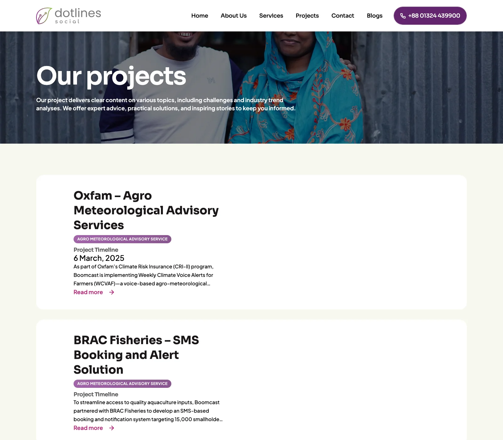 The project archive &mdash; every engagement carries partner, cohort and outcome