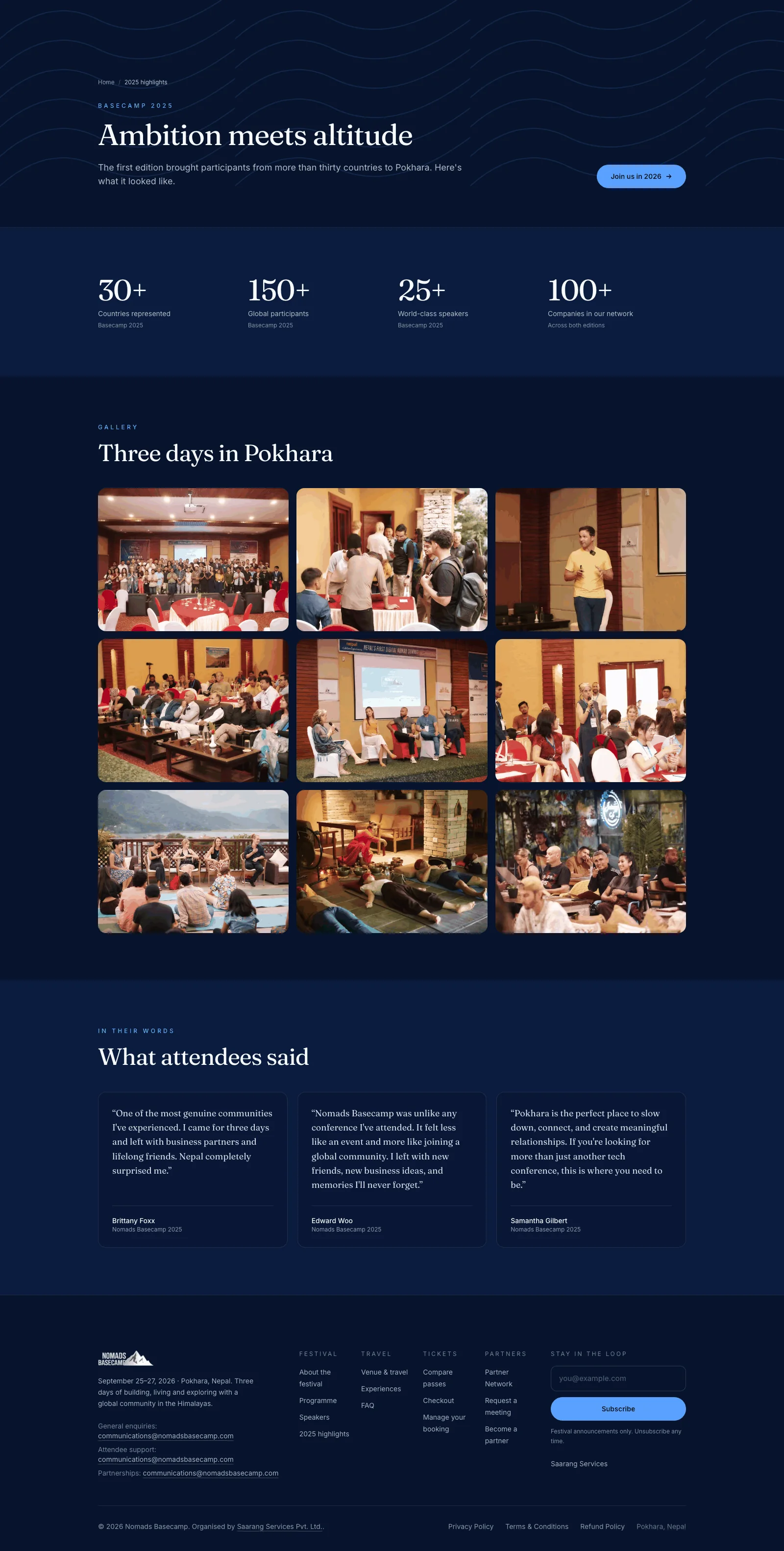 The 2025 highlights page — the numbers, the gallery and what attendees actually said