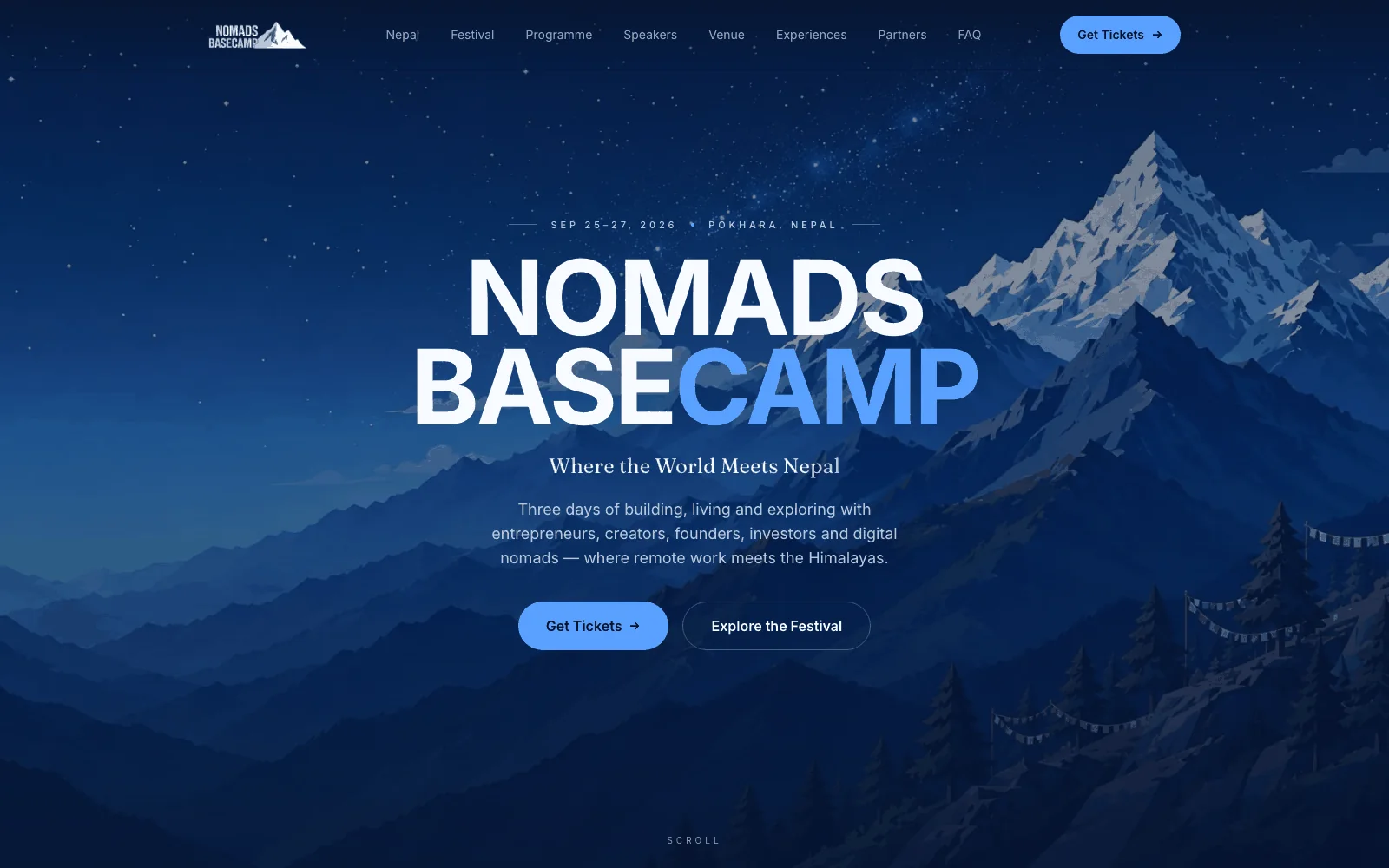 Nomads Basecamp 2026 festival website
